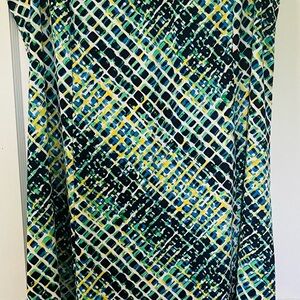 Perceptions Blue and Green Geometric Dress